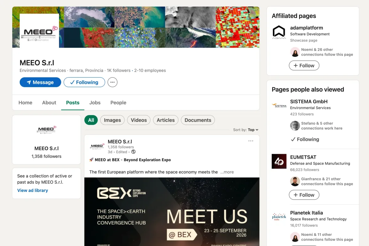 MEEO's company page on LinkedIn